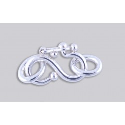 SJ-6  Pack of 3 pieces Argentium S-Clasp With Jump Ring